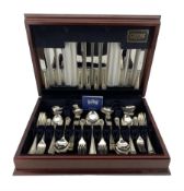 Canteen of silver bead edge cutlery for eight covers including silver handled knives