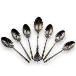 Set of six novelty silver teaspoons