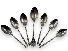 Set of six novelty silver teaspoons