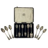 Twelve various silver teaspoons