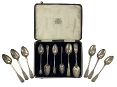 Twelve various silver teaspoons