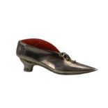 Elizabeth II silver pin cushion in the form of a ladies shoe