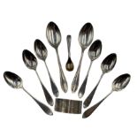 Set of six silver teaspoons by W H Haseler Ltd