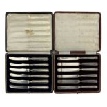 Two early 20th century cased sets of silver handled knives