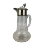 Victorian glass and silver mounted claret jug