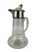 Victorian glass and silver mounted claret jug