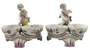 Pair of 19th century Berlin porcelain double salts