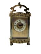 French - Edwardian 8-day carriage clock in a Louis XV Doucine case