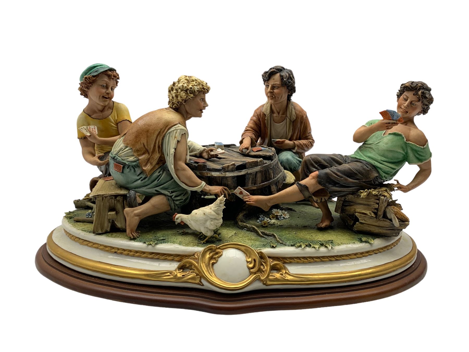 Large Capodimonte group 'The Card Players' by Luciano Cazzola - Image 2 of 2