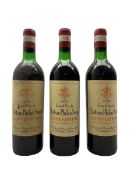 Three bottles of Chateau Ph�lan S�gur 1970 Grand Vin du