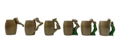 Set of six Japanese mugs