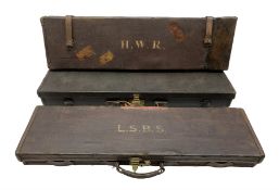 Army & Navy leather and canvas bound shotgun case with fitted interior and Army & Navy Co-Operative