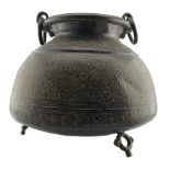 Large 19th century Indian bronze cauldron