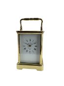 Mid-20th century L'pee 8-day striking carriage clock