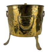 John Pearson (British 1839-1930): Arts & Crafts twin handled brass coal bin
