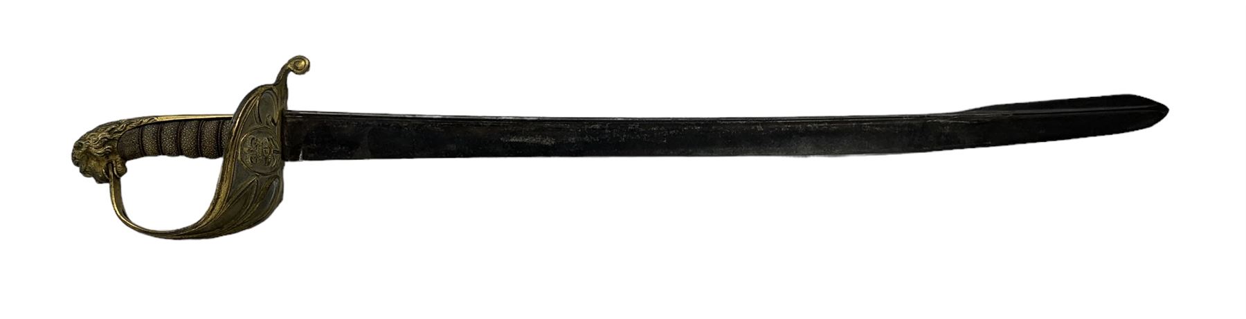 Early 19th century Naval officers sword with pipe back blade - Image 2 of 5