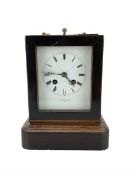 Potonie of Paris - French pendule D'Officer campaign clock in an ebonised case c1820