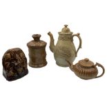 19th century Brampton salt glaze stoneware teapot