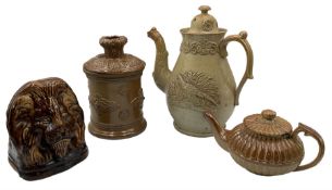 19th century Brampton salt glaze stoneware teapot