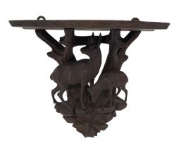 Early 20th century Black Forest beech wall bracket