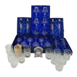 Set of six Bohemia crystal claret glasses