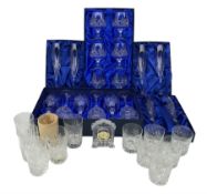 Set of six Bohemia crystal claret glasses