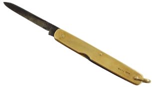 Sampson Mordan & Co. 18ct gold pocket knife with two fold out steel blades