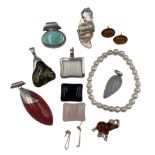 Silver stone set pendants including interchangeable stone set