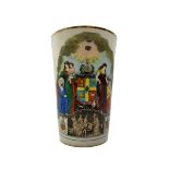 Edwardian Masonic Odd Fellows porcelain beaker