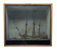 Automaton of a 19th century three masted ship of the line