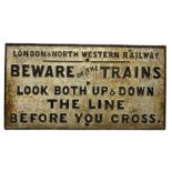 London & North Western Railway cast iron sign