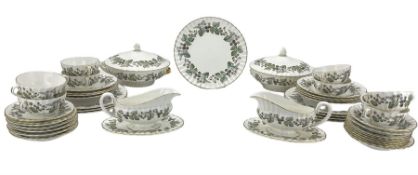 Royal Worcester Lavinia pattern dinner service comprising eight dinner plates