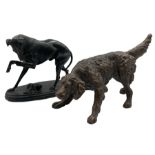 Bronzed spelter model of a Hound L22cm