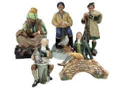 Group of five Royal Doulton figures comprising Cobbler HN1706