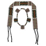 South African Ndebele beadwork belt and five panel neck piece