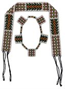 South African Ndebele beadwork belt and five panel neck piece