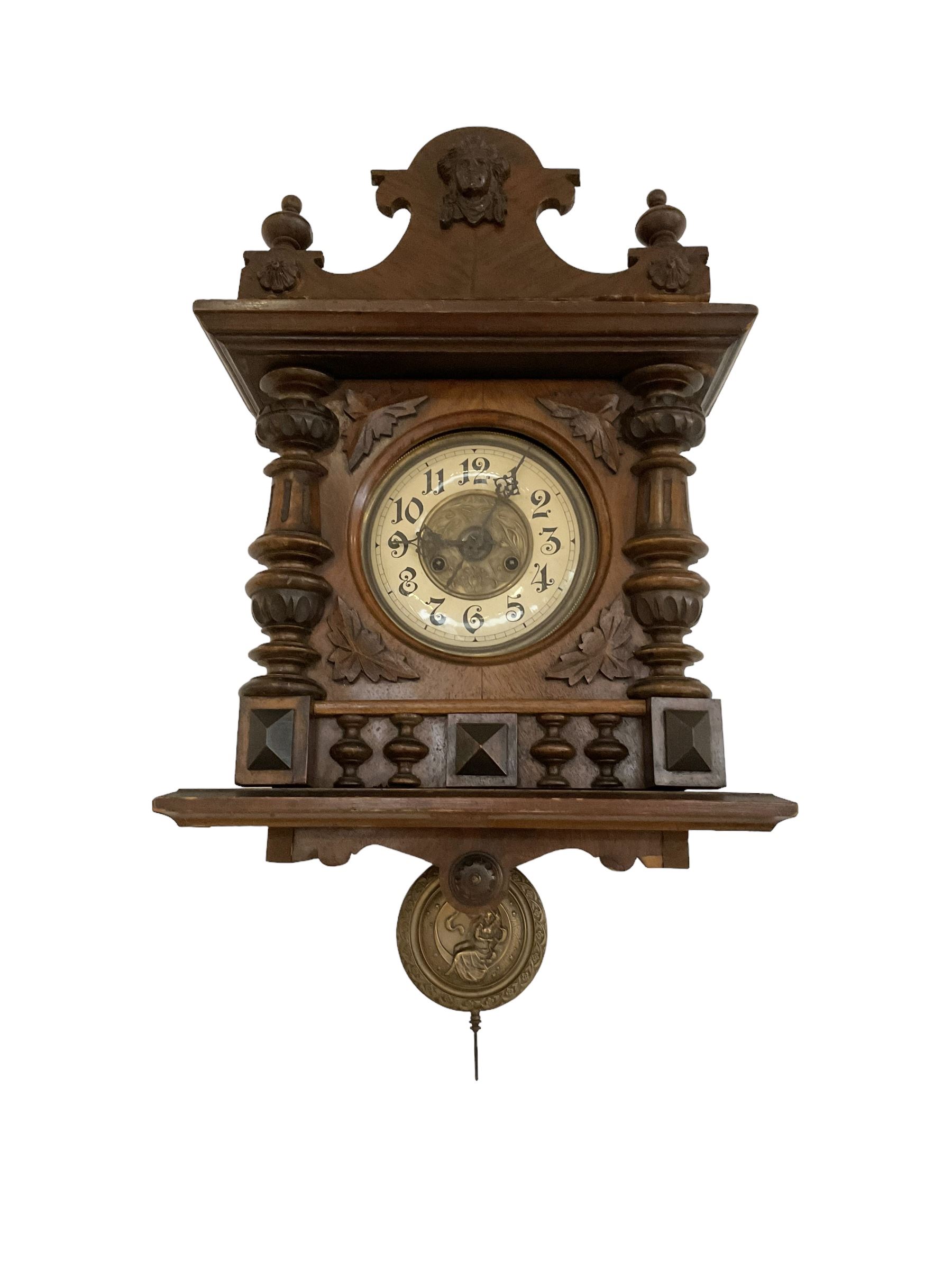 German - Edwardian 8-day striking wall clock in an oak case - Image 3 of 3