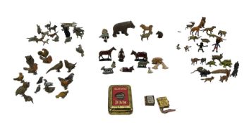 Collection of miniature cold painted bronze farm and wild animals