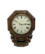 Edwin Wragg of Ilkeston (Derbyshire) - mid 19th century 8-day twin fusee drop dial wall clock