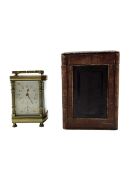 French - Early 20th century 8-day carriage clock and alarm