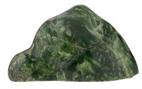 Chinese scholars polished green hardstone boulder 15cm x 27cm