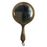 Edwardian 9ct rose gold miniature hand mirror chatelaine attachment