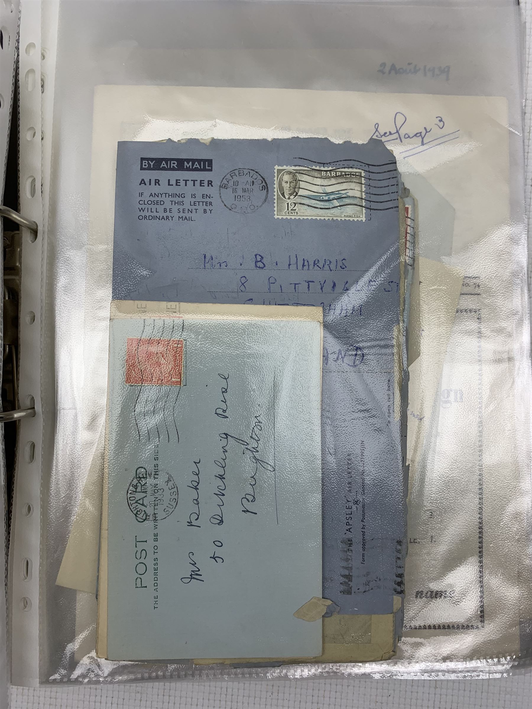 Two folders of ephemera including correspondence concerning Marine K Goggins 1945/6 - Image 2 of 10