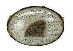 19th century framed souvenir of the Siege of Paris 1870-71