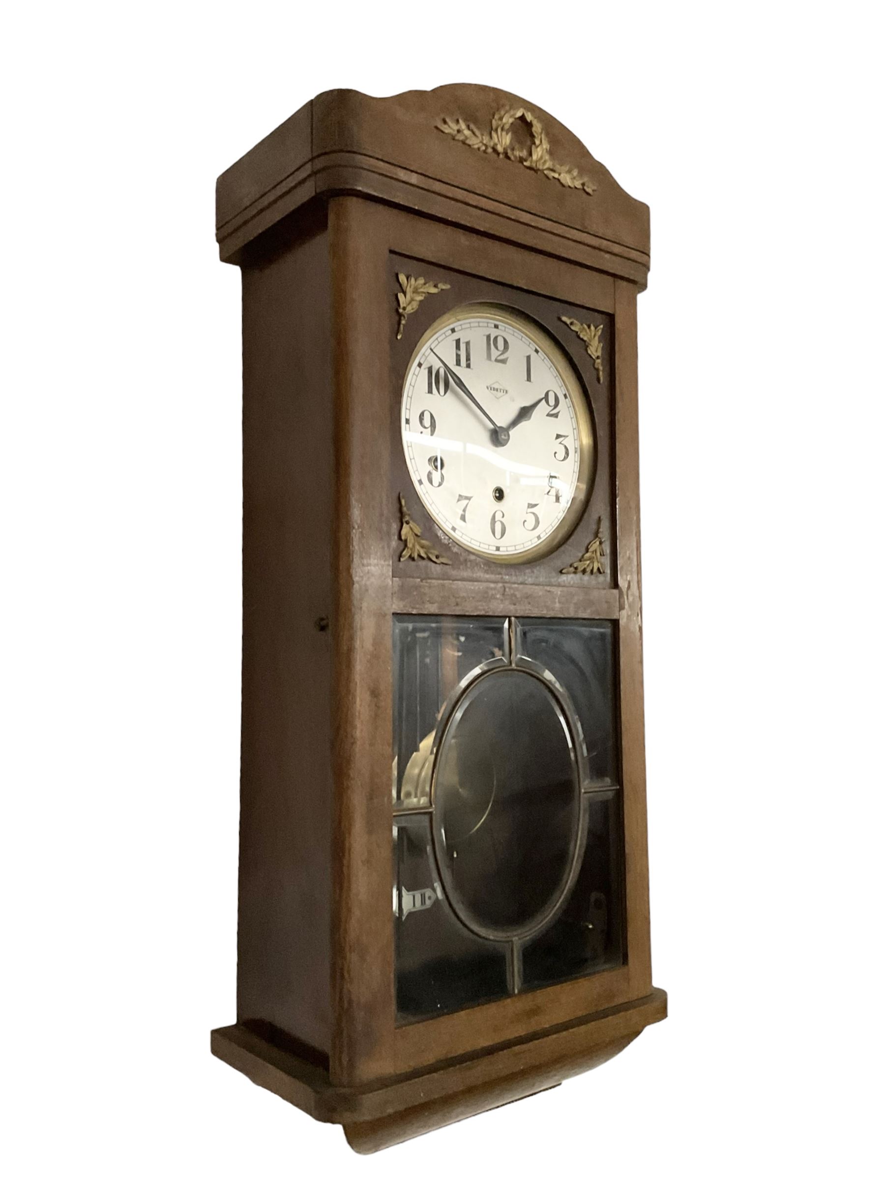 Vedette - French 20th century 8-day wall clock in an oak case - Image 3 of 4