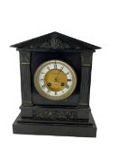 French slate Mantle Clock with pendulum.