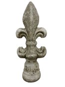 Constituted stone garden ornament in the form of a fleur-de-lis