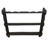 Black painted and wax finish three tier wall rack
