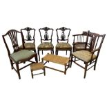 Set three late Victorian mahogany dining chairs