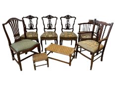 Set three late Victorian mahogany dining chairs